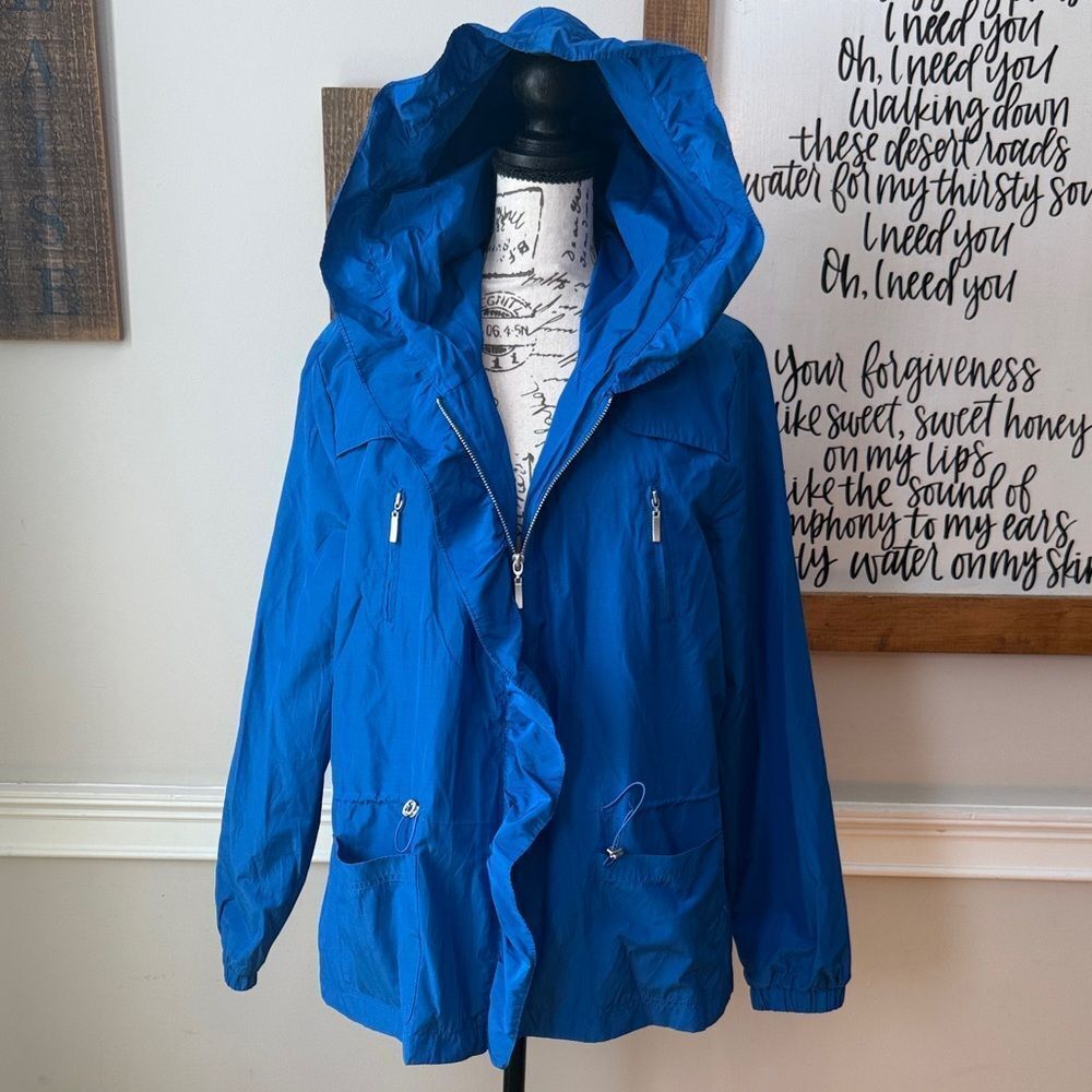 Erin London Vibrant Blue Windbreaker Jacket